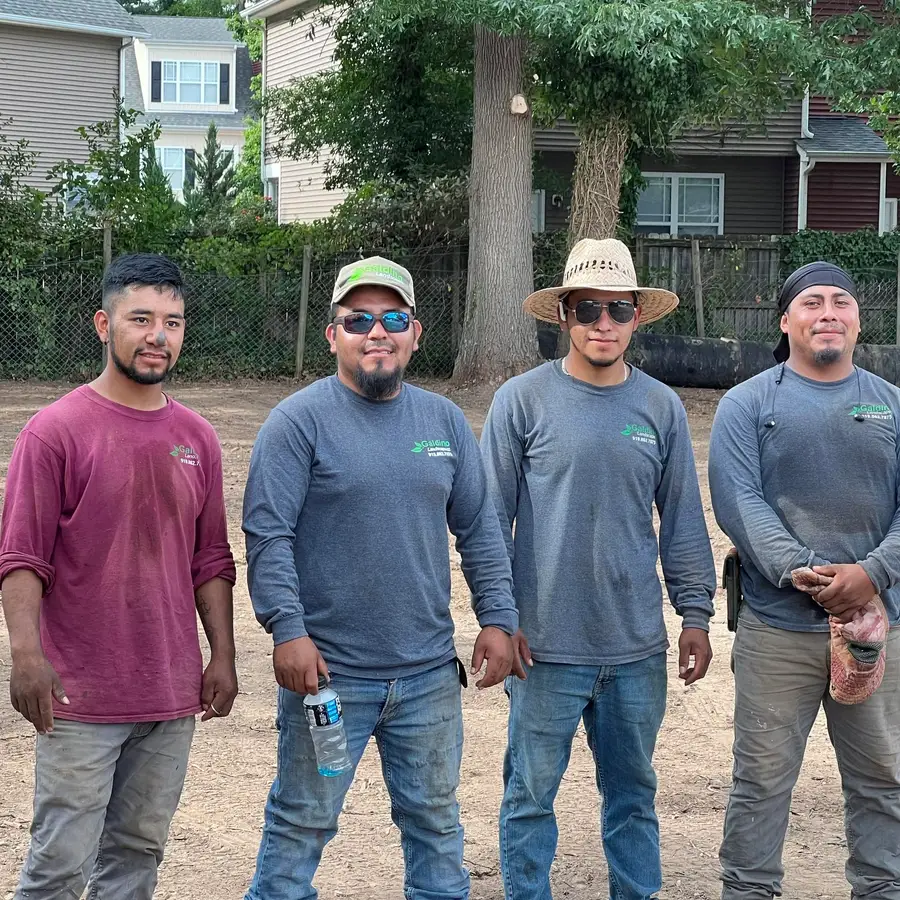 The Galdino Landscape crew in uniform on a job site